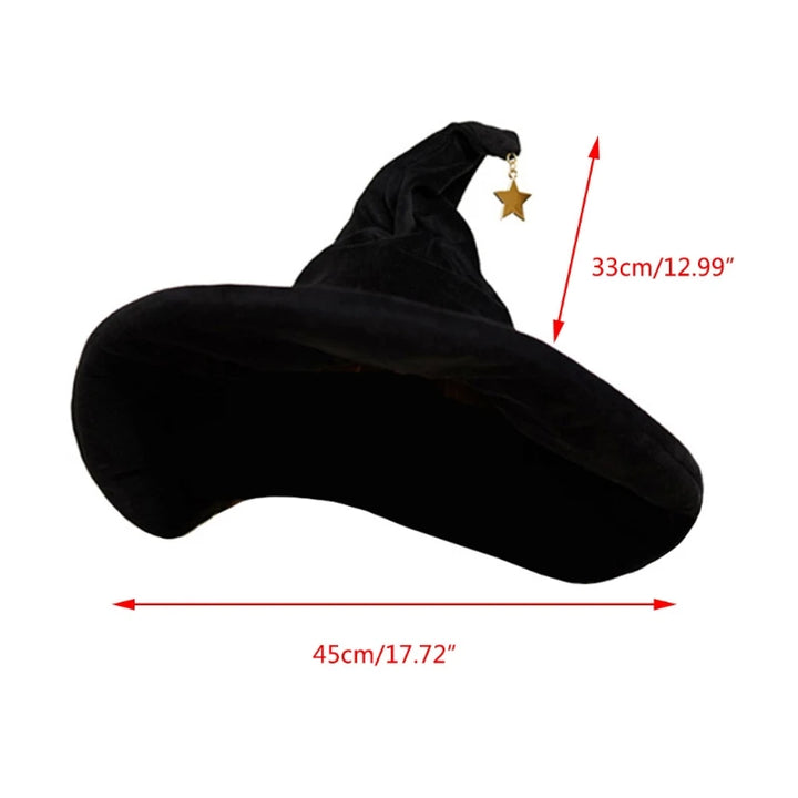 Women's Curved Cone Witch Hat Costume Accessory Women Sharp Pointed Witch Hat for Halloween Christmas Costume Party