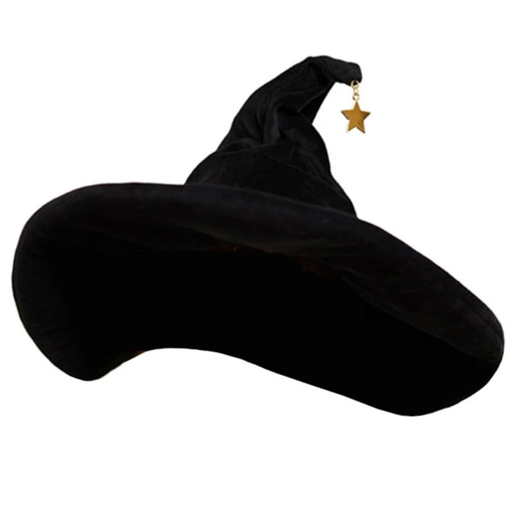 Women's Curved Cone Witch Hat Costume Accessory Women Sharp Pointed Witch Hat for Halloween Christmas Costume Party