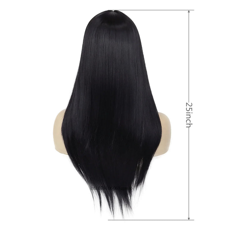 Synthetic Hair Long Straight Black Wigs for Women Girls Witch Costume Cosplay Wig Daily Party Use Halloween Natural Looking