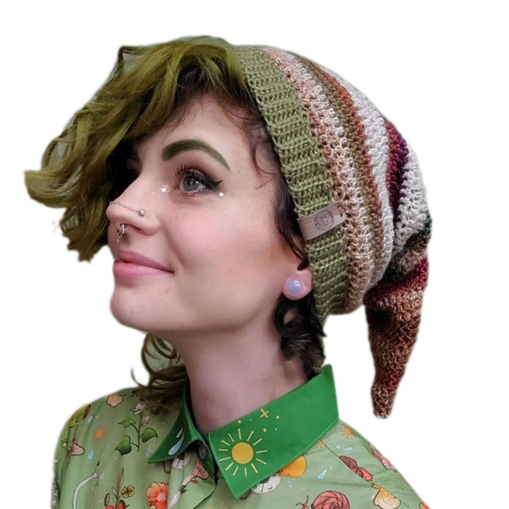 Women Winter Beanie Cute Witch Hat Knitted Hats for Girls Long Tail Decorations Halloween Knit Hat for Teens Adults