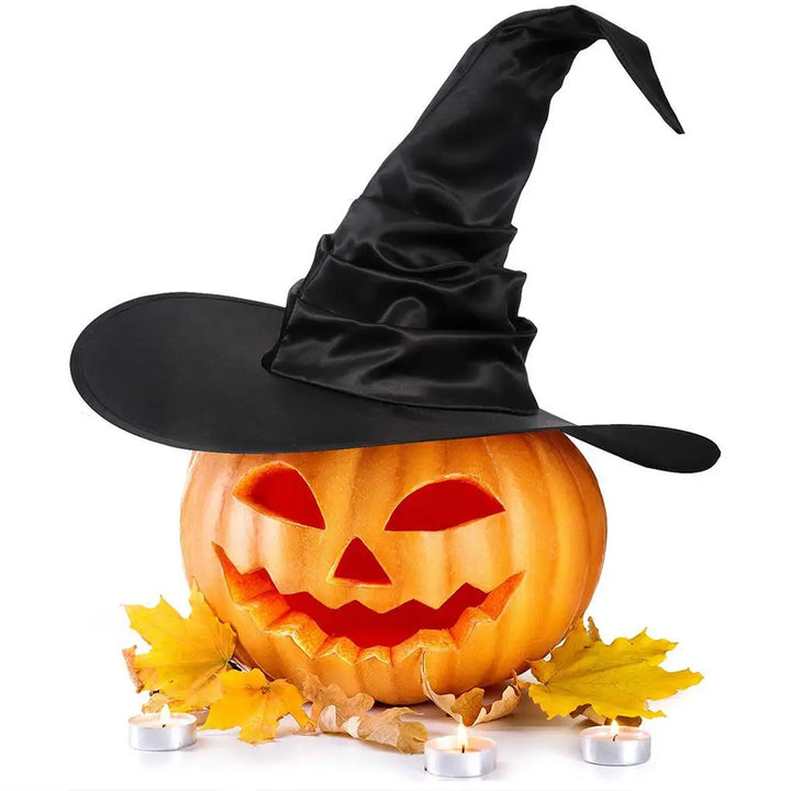 Witch Hat Halloween Felt Witch Hats Adult Peaked Hat Props Decoration Magic Wizard Cap Carnival Cosplay Party Dress Up