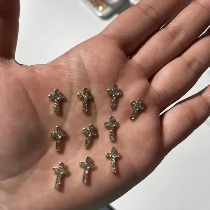 10PCS Halloween Ornaments 3D Metal Nail Art Decorations Black Skull Spider Hand Skeleton Design Jewelry DIY Decor Accessories &*