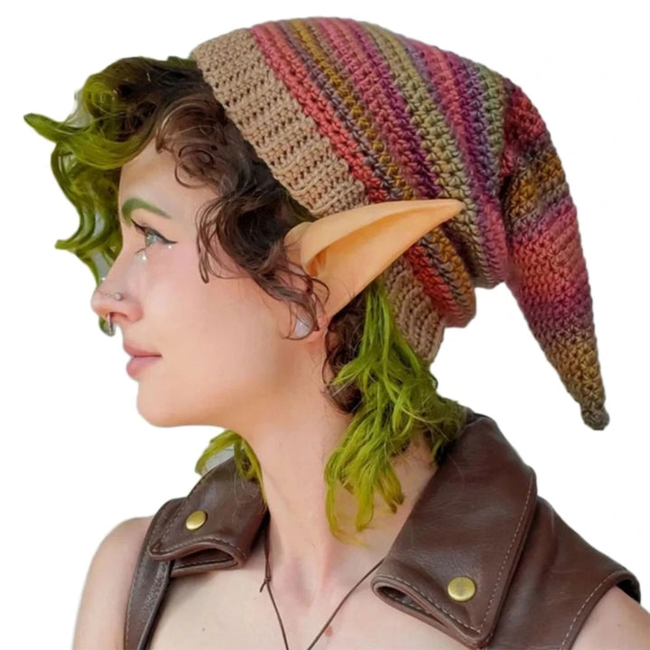 Women Winter Beanie Cute Witch Hat Knitted Hats for Girls Long Tail Decorations Halloween Knit Hat for Teens Adults